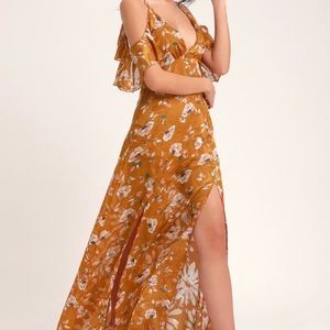 Abundant Happiness Rust Floral Print Maxi Dress